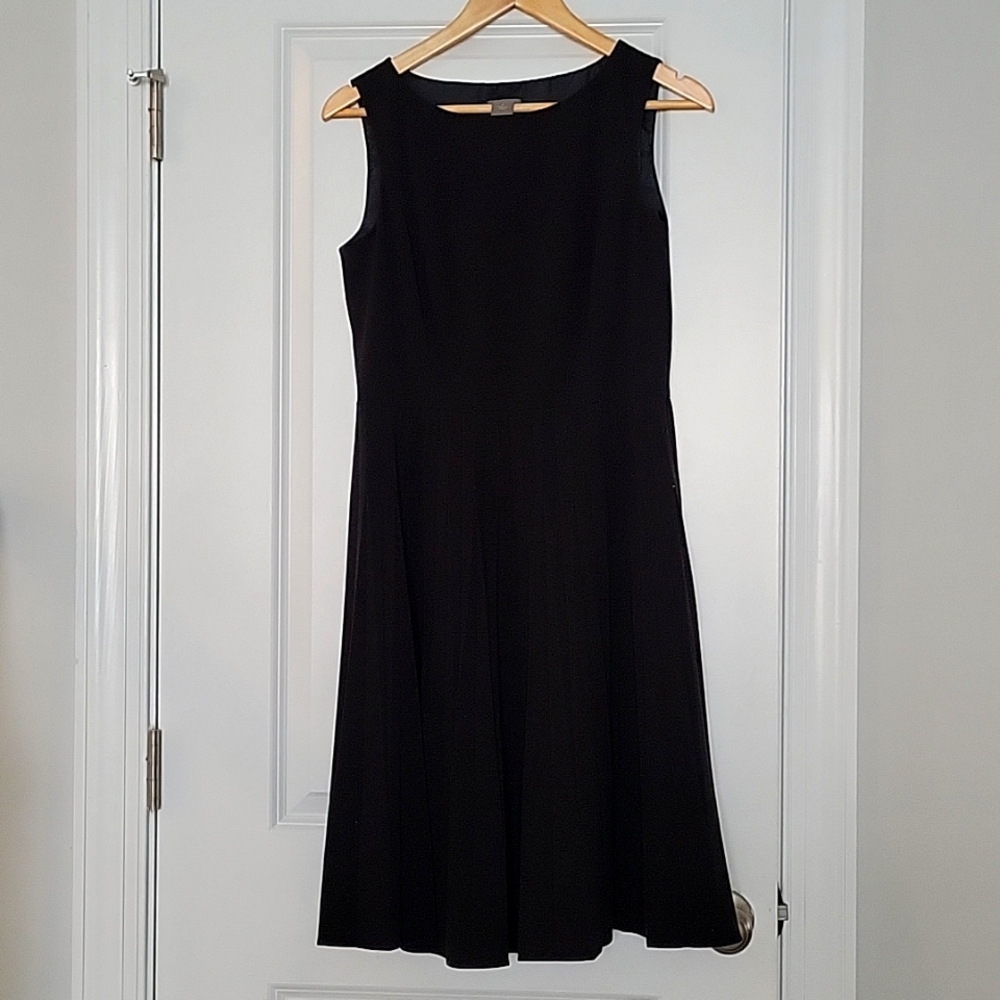 Classic Black Pleated Ann Taylor Dress